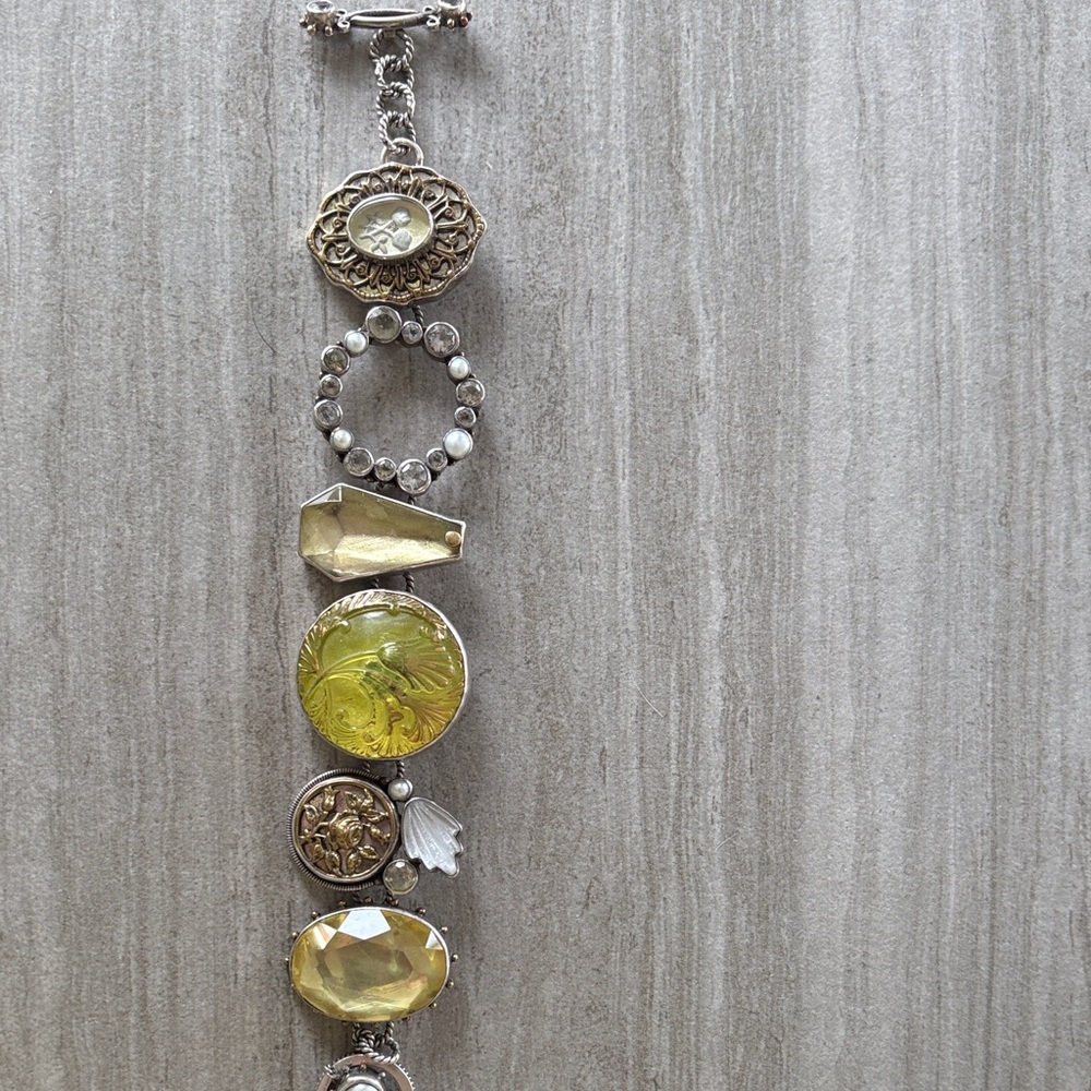 Elegant Silver and Yellow Women's Bracelet